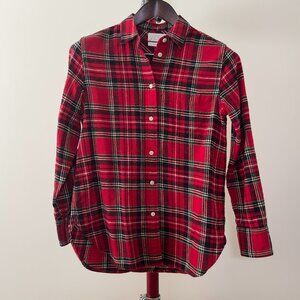 J.Crew Classic-fit flannel shirt in Good Tidings (Deep Ruby plaid) size 0